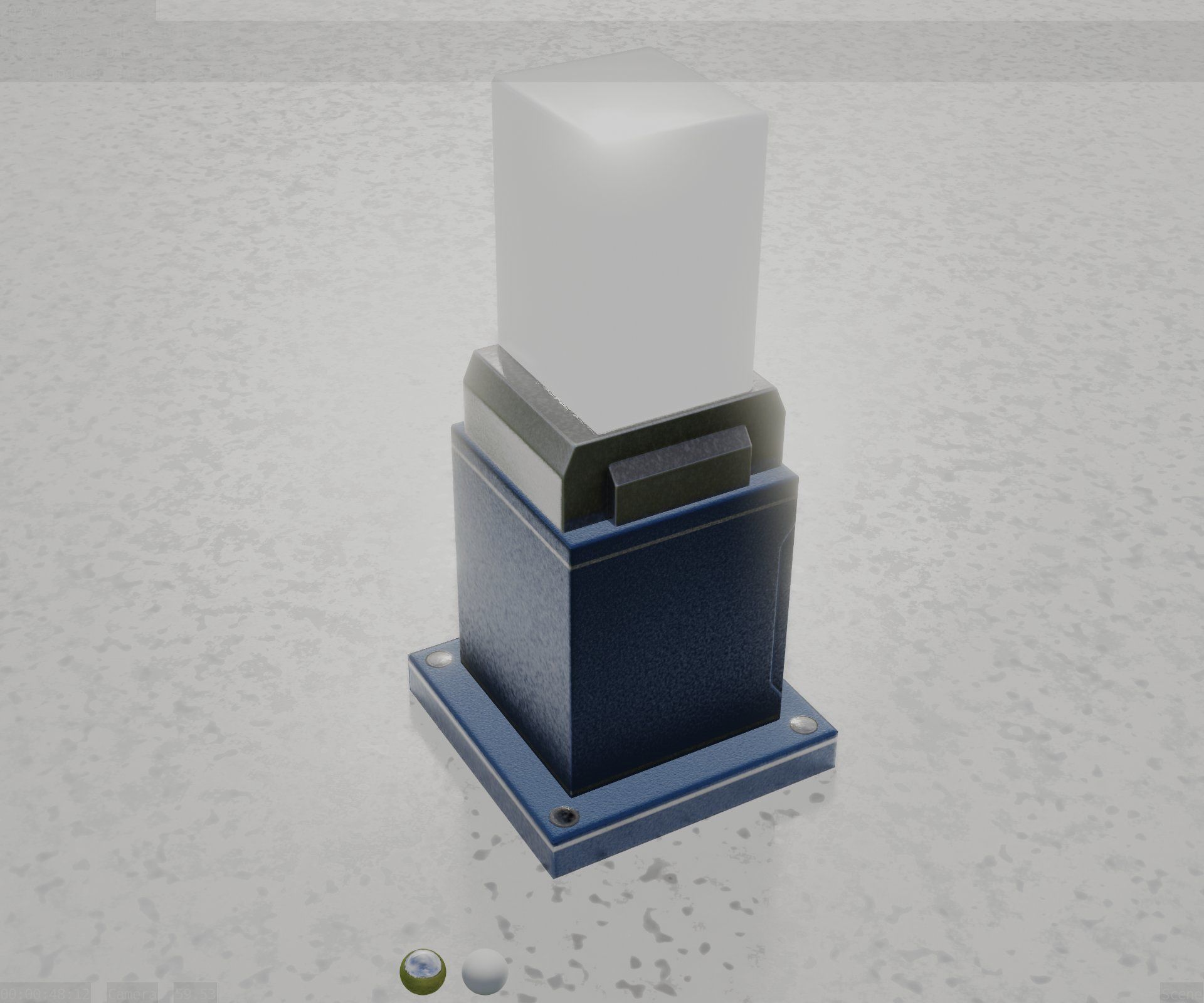 Street Light 8 Bollard 350mm Futuristic Blue Version 3 Low-poly 3D model_64