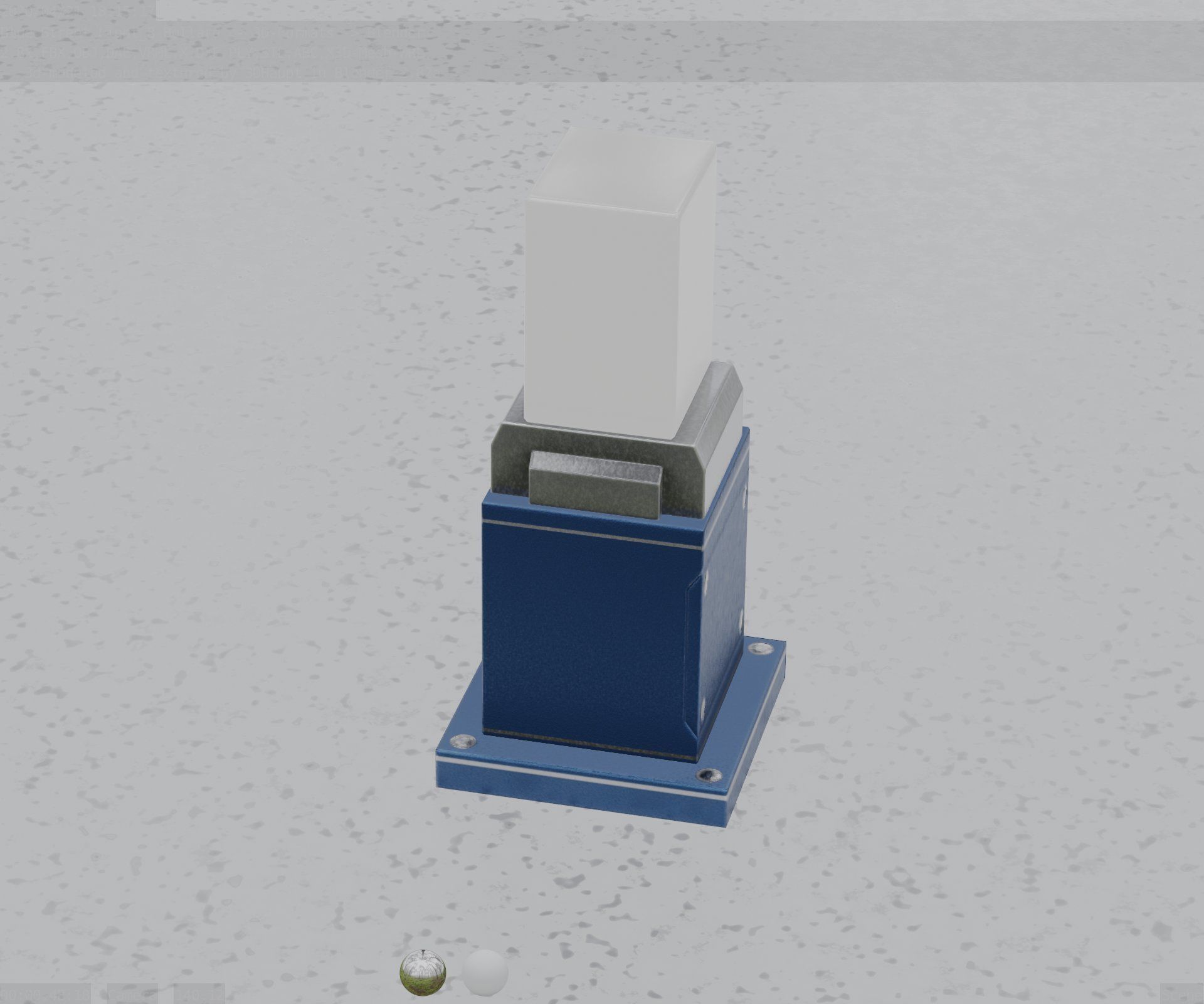 Street Light 8 Bollard 350mm Futuristic Blue Version 3 Low-poly 3D model_70