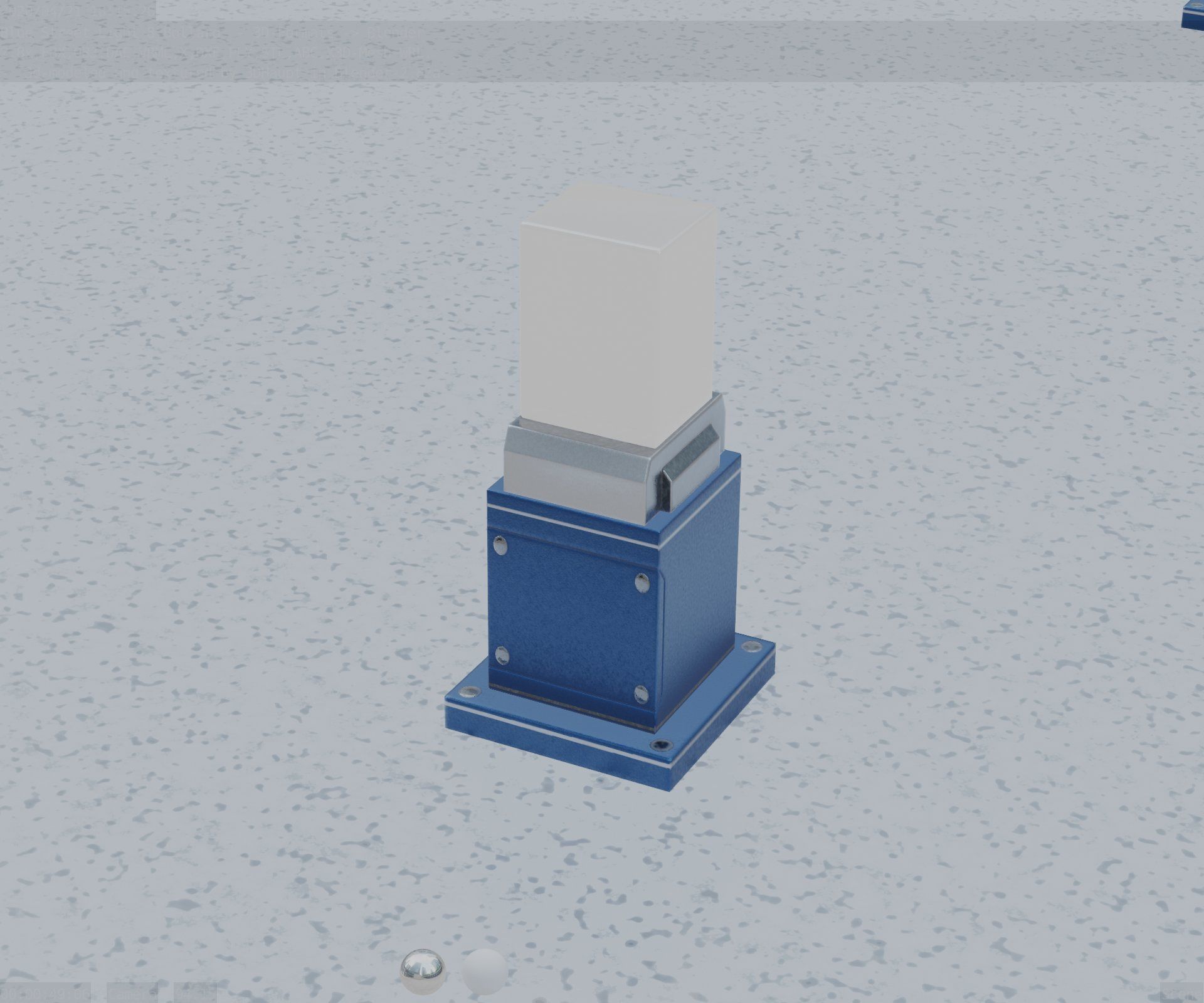 Street Light 8 Bollard 350mm Futuristic Blue Version 3 Low-poly 3D model_82