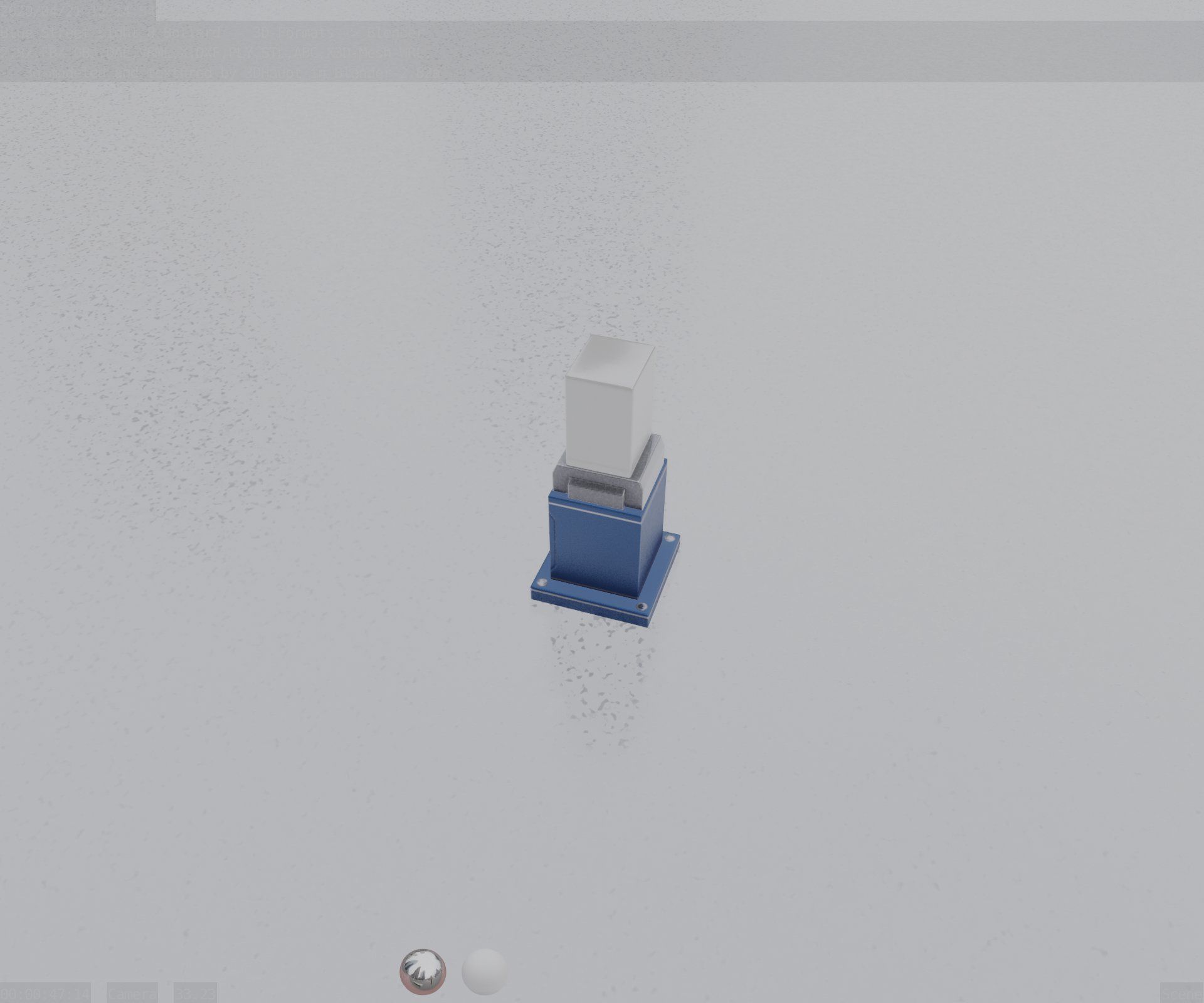 Street Light 8 Bollard 350mm Futuristic Blue Version 3 Low-poly 3D model_42