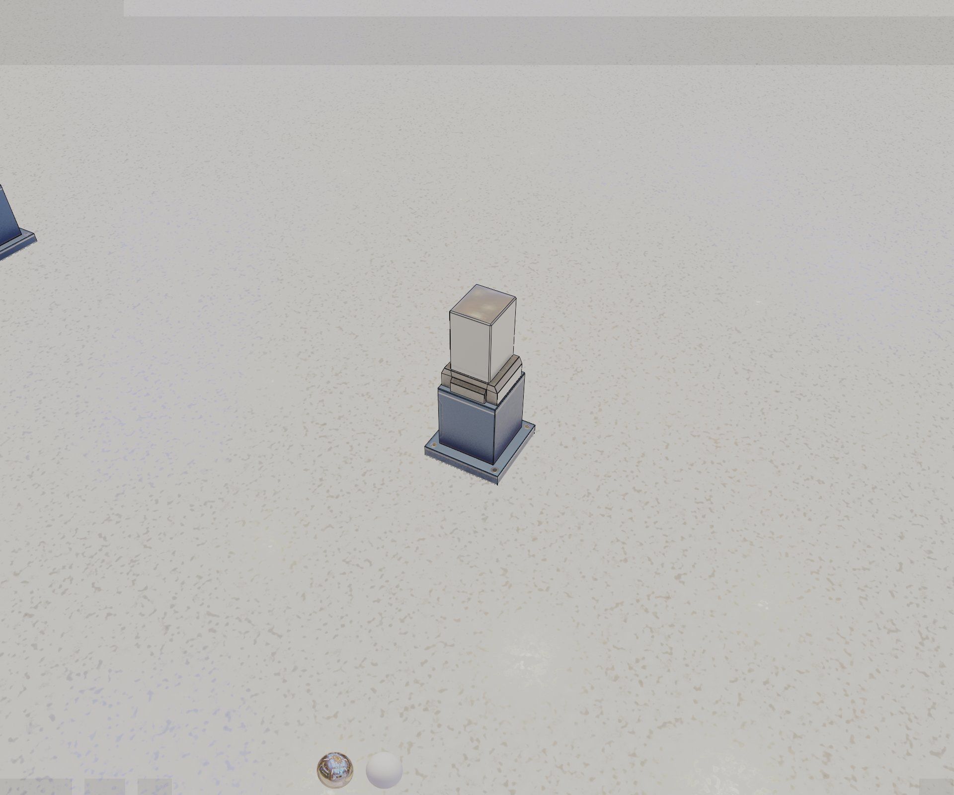 Street Light 8 Bollard 350mm Futuristic Blue Version 3 Low-poly 3D model_44