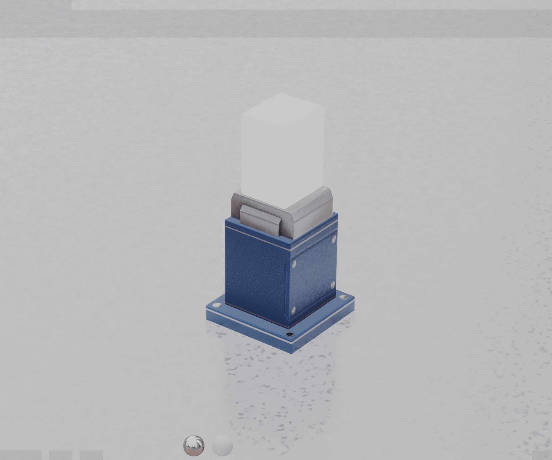 Street Light 8 Bollard 350mm Futuristic Blue Version 3 Low-poly 3D model_73