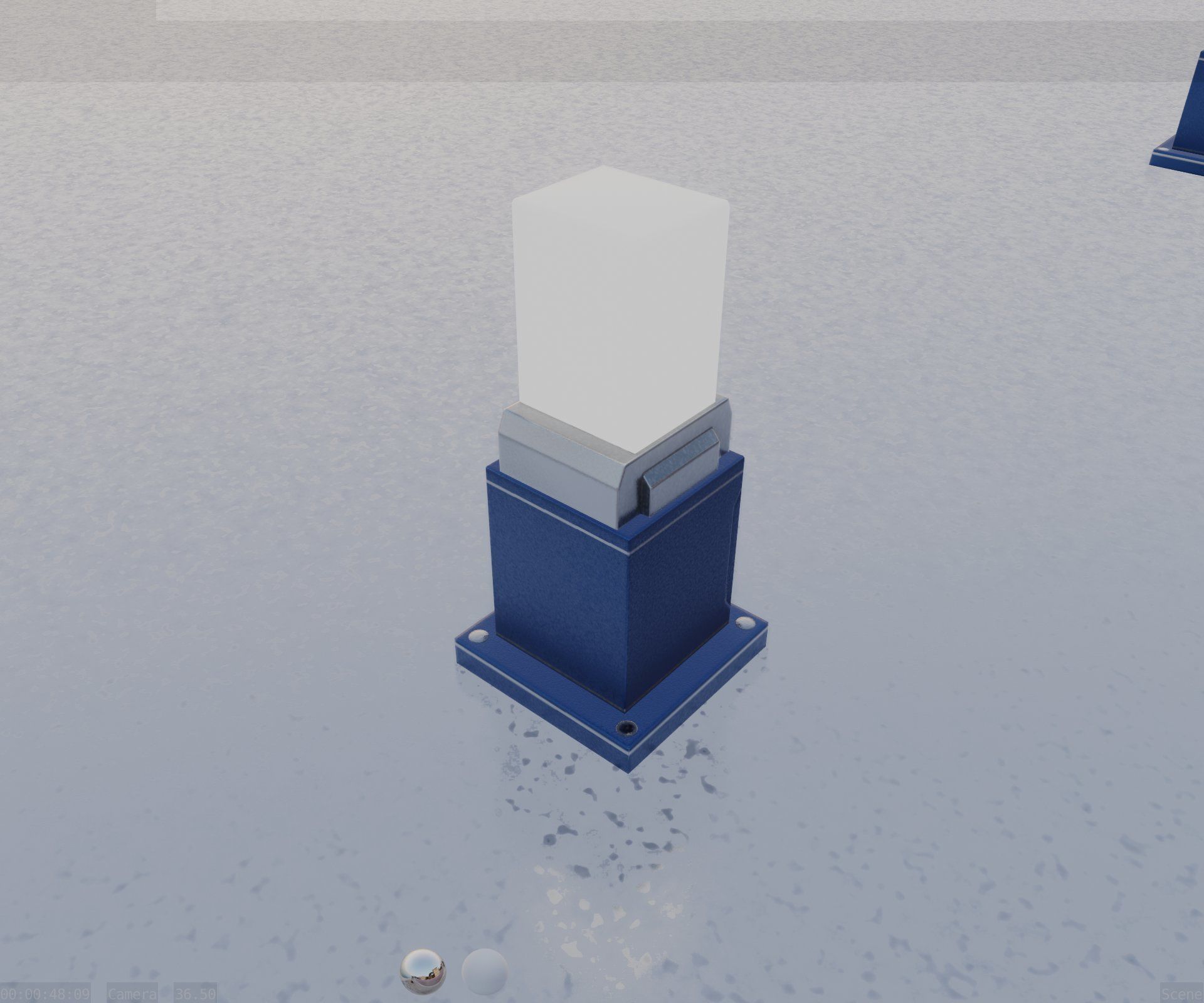 Street Light 8 Bollard 350mm Futuristic Blue Version 3 Low-poly 3D model_61