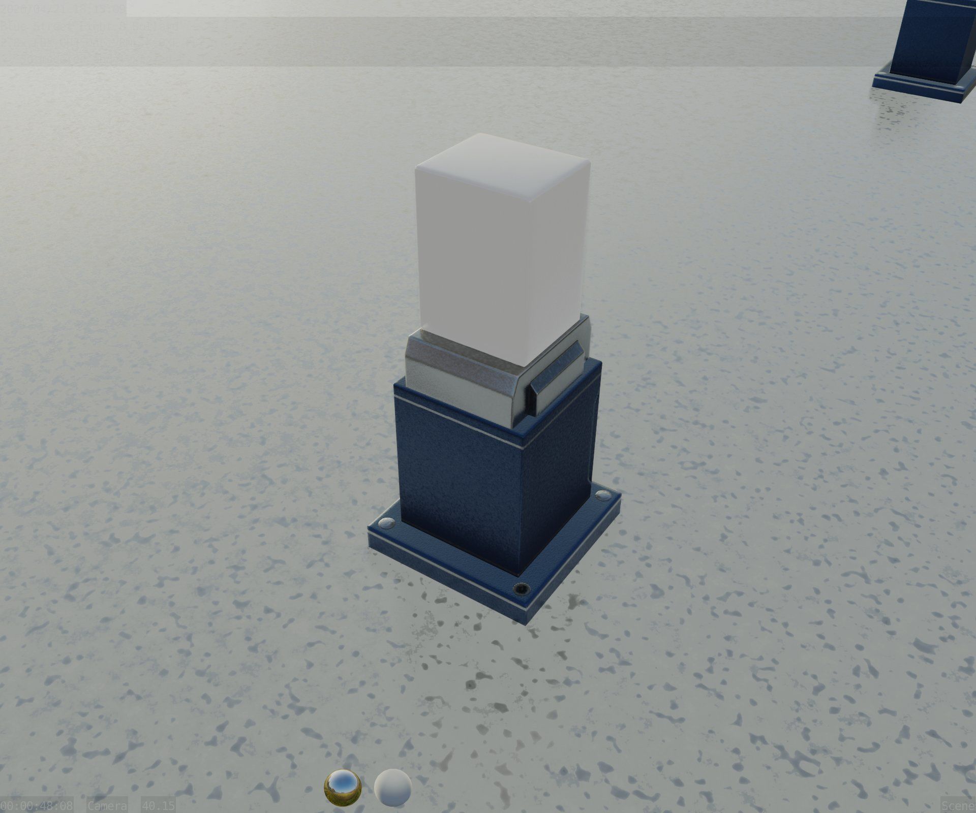 Street Light 8 Bollard 350mm Futuristic Blue Version 3 Low-poly 3D model_60