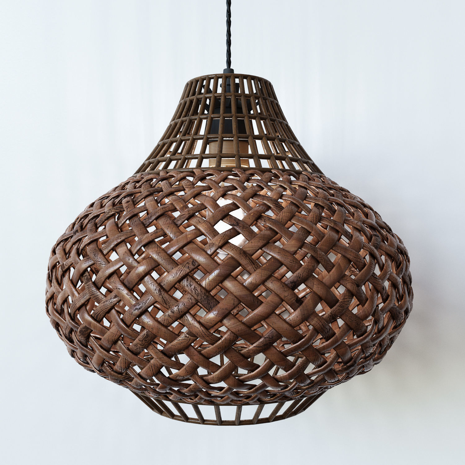 RotanLamp gold pendant lamp 3D model_2
