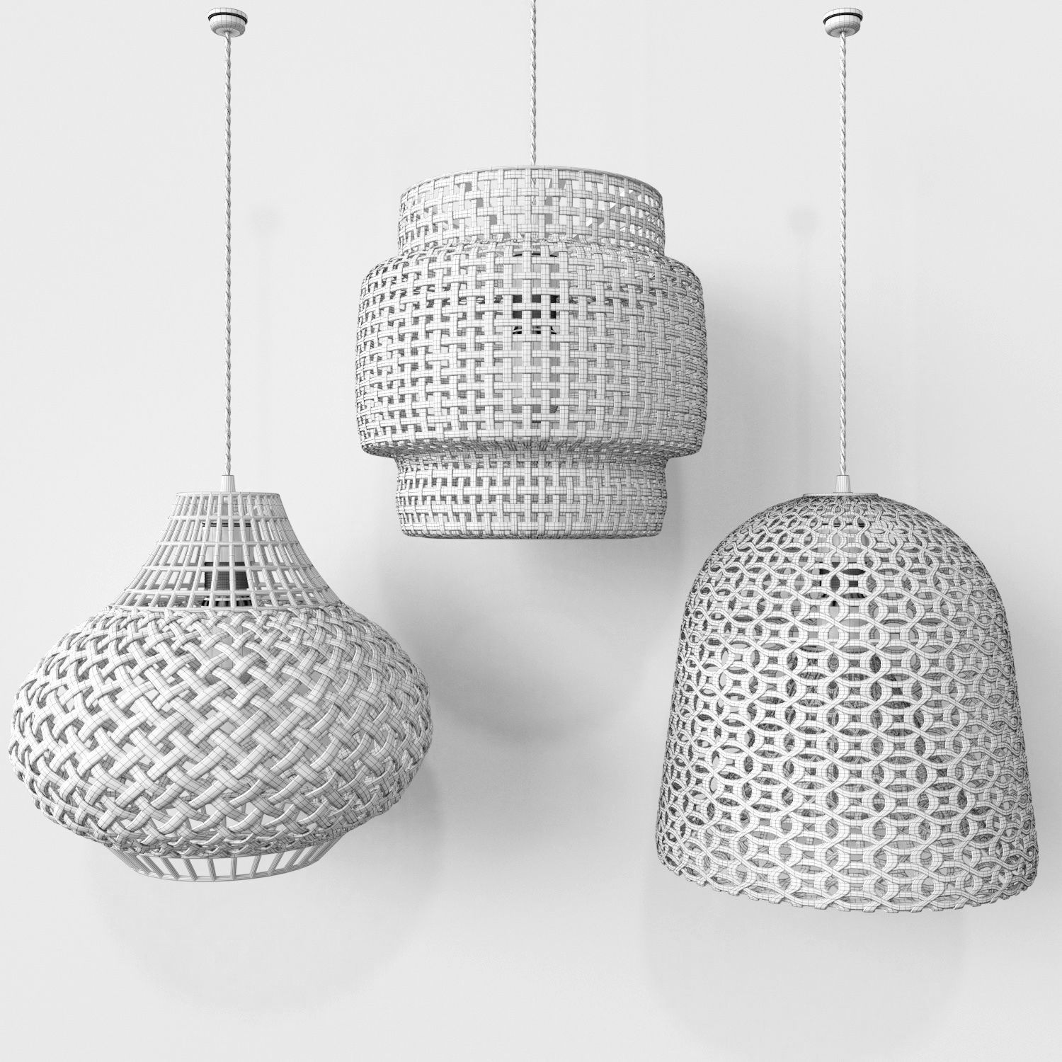 RotanLamp gold pendant lamp 3D model_4