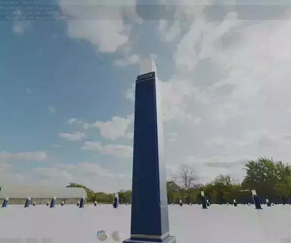 Street Light 8 Bollard 900mm Futuristic Blue Version 3 Low-poly 3D model