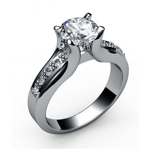 1ct Diamond Engagement ring Solitaire Anello Solitario ca01 3D print model
