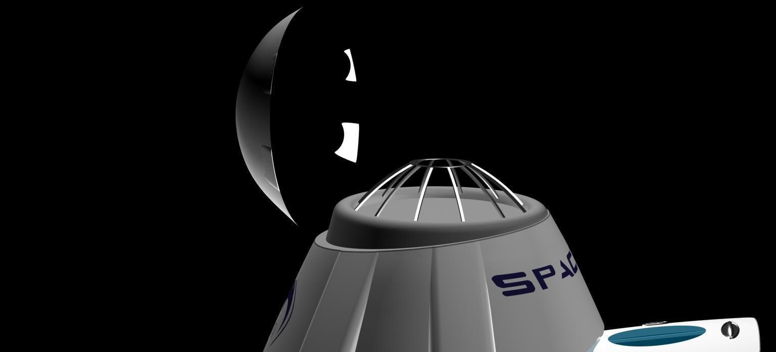 DRAGON V2 SPACE CAPSULE  ANIMATED 3D model_13