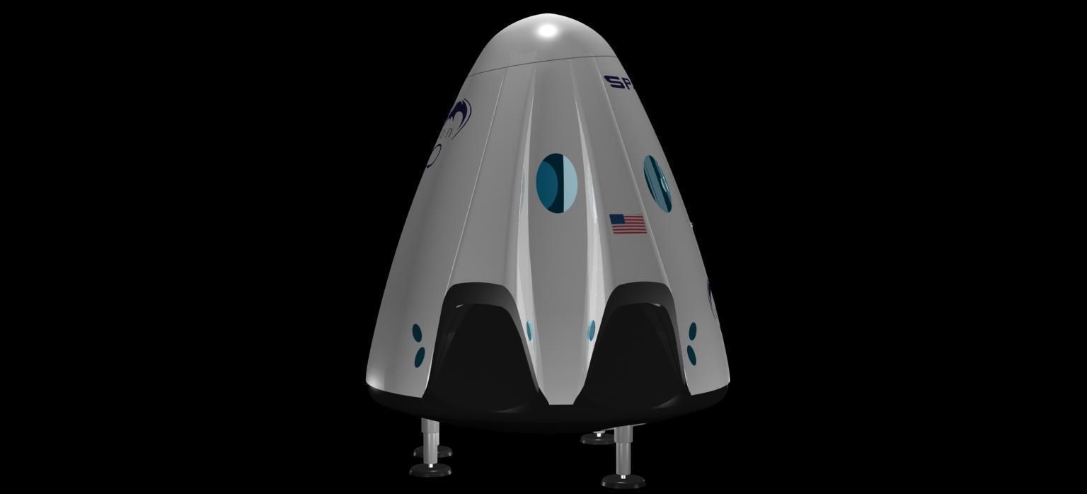 DRAGON V2 SPACE CAPSULE  ANIMATED 3D model_19