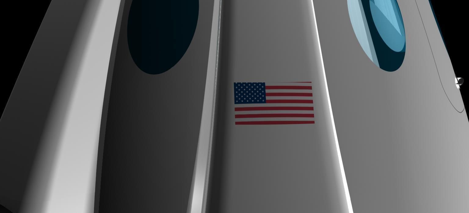 DRAGON V2 SPACE CAPSULE  ANIMATED 3D model_10