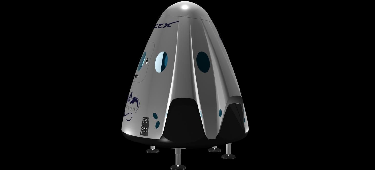 DRAGON V2 SPACE CAPSULE  ANIMATED 3D model_22