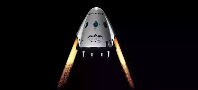 DRAGON V2 SPACE CAPSULE  ANIMATED 3D model