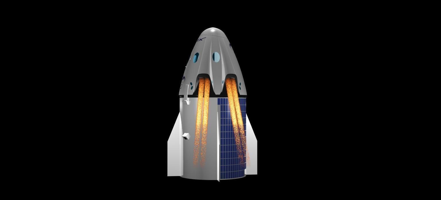 DRAGON V2 SPACE CAPSULE  ANIMATED 3D model_26
