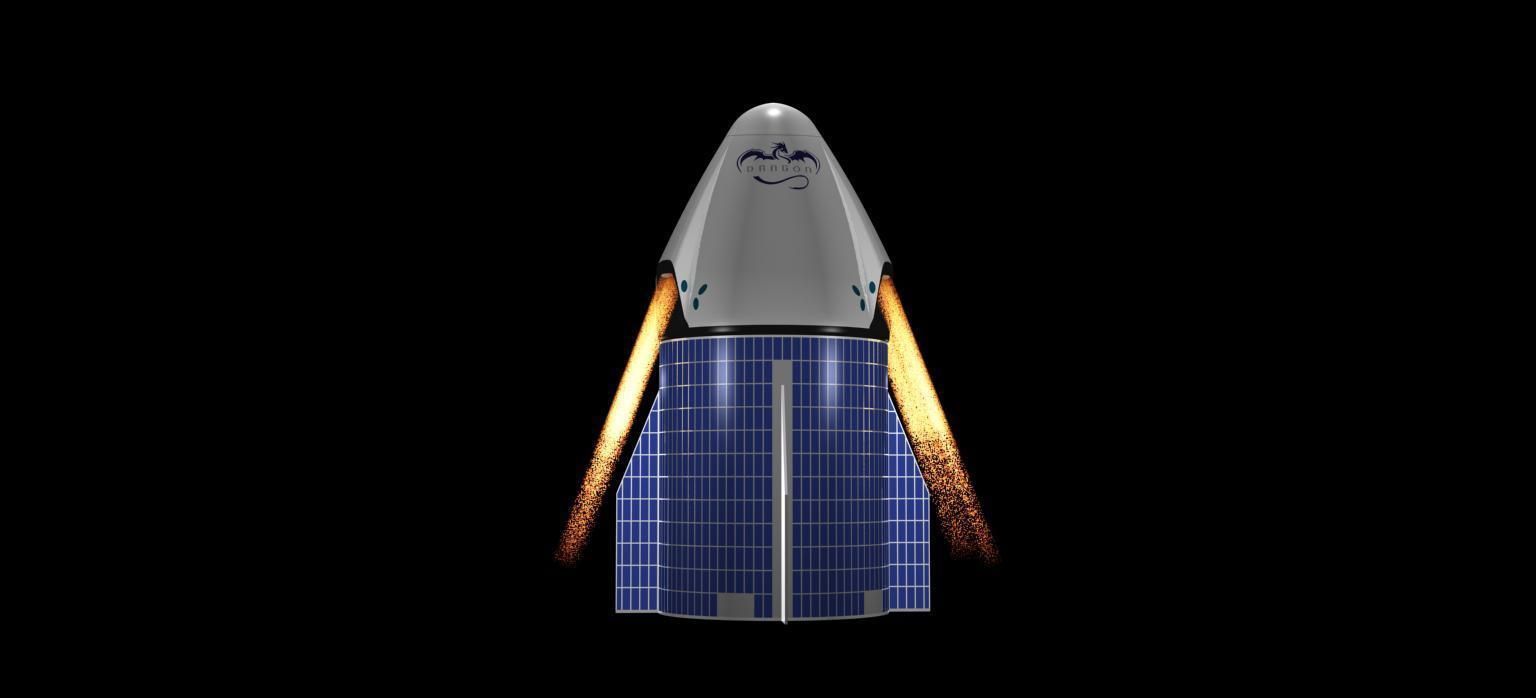 DRAGON V2 SPACE CAPSULE  ANIMATED 3D model_3