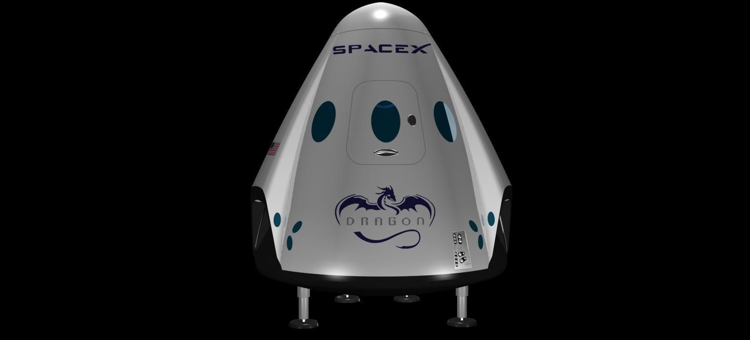 DRAGON V2 SPACE CAPSULE  ANIMATED 3D model_17