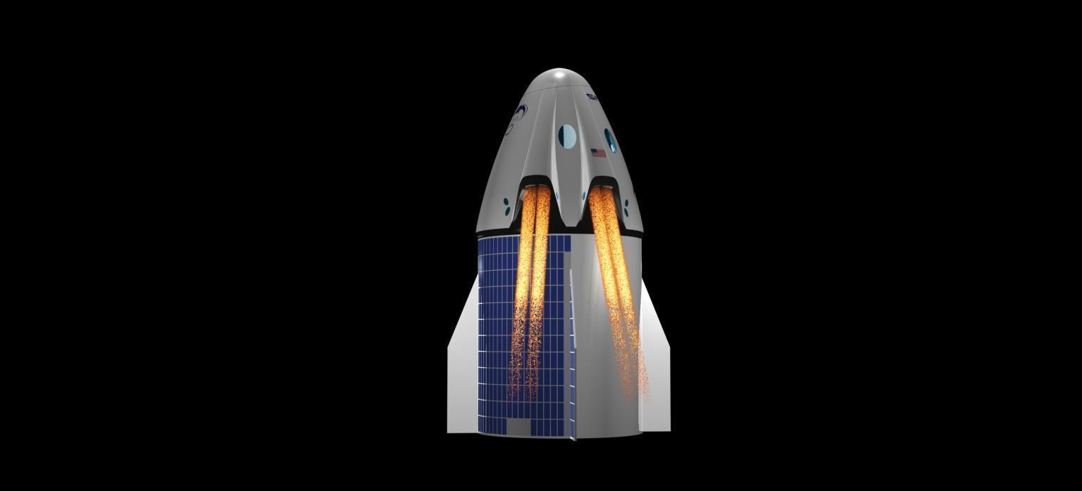 DRAGON V2 SPACE CAPSULE  ANIMATED 3D model_28
