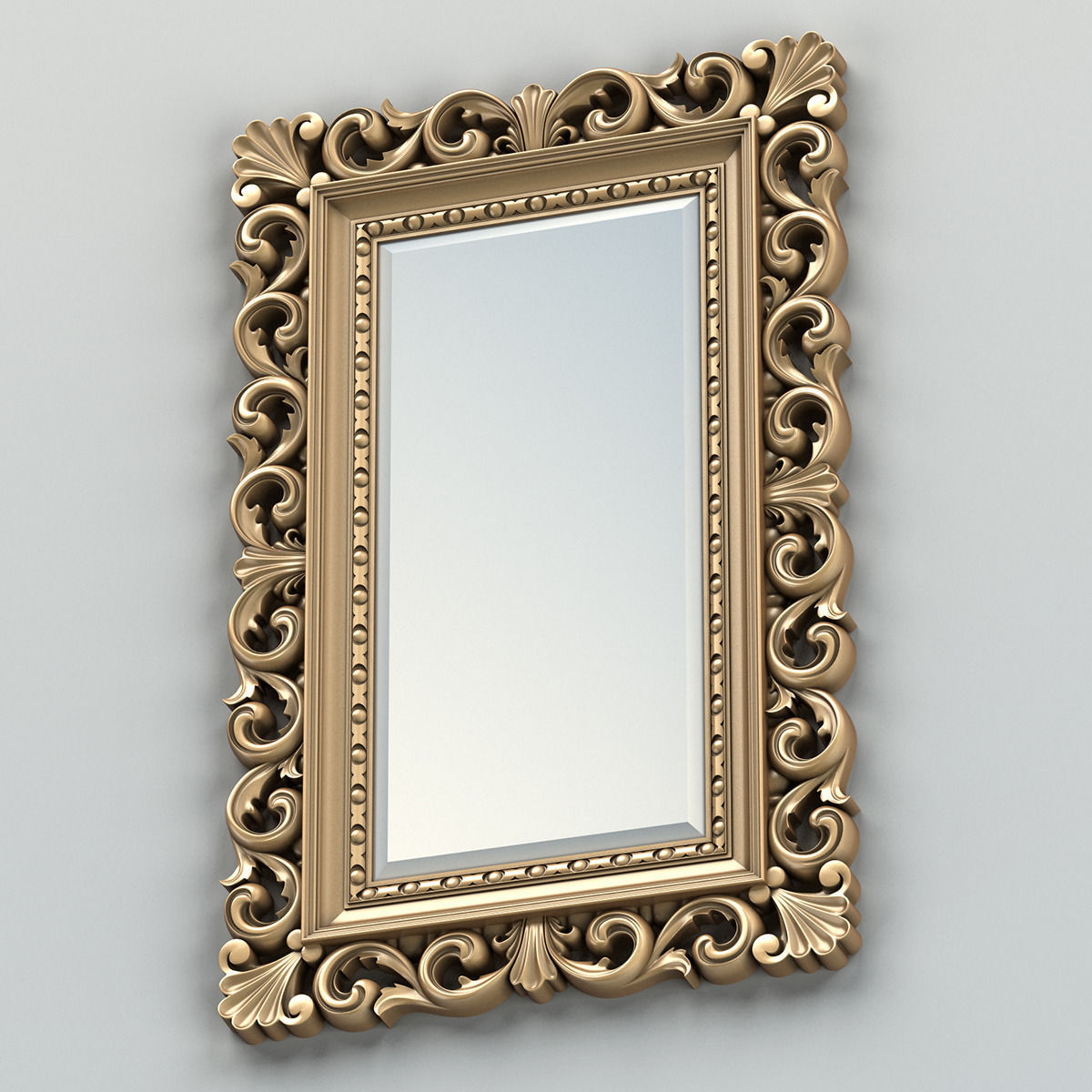 Rectangle mirror frame 010 3D model_3