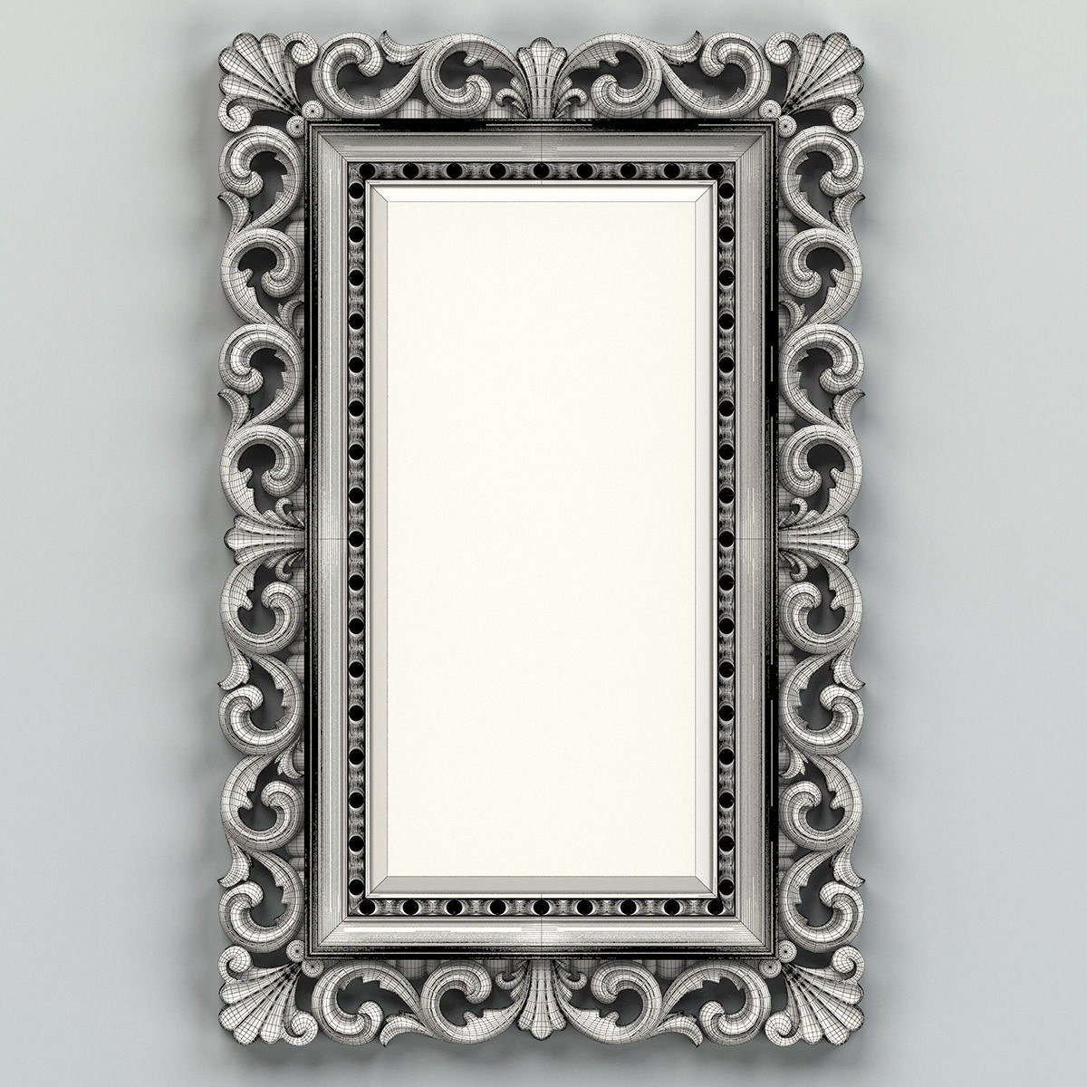 Rectangle mirror frame 010 3D model_6