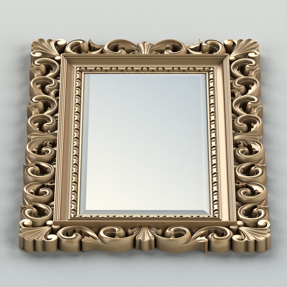 Rectangle mirror frame 010 3D model_4