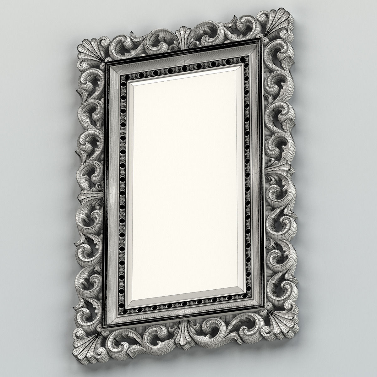 Rectangle mirror frame 010 3D model_8