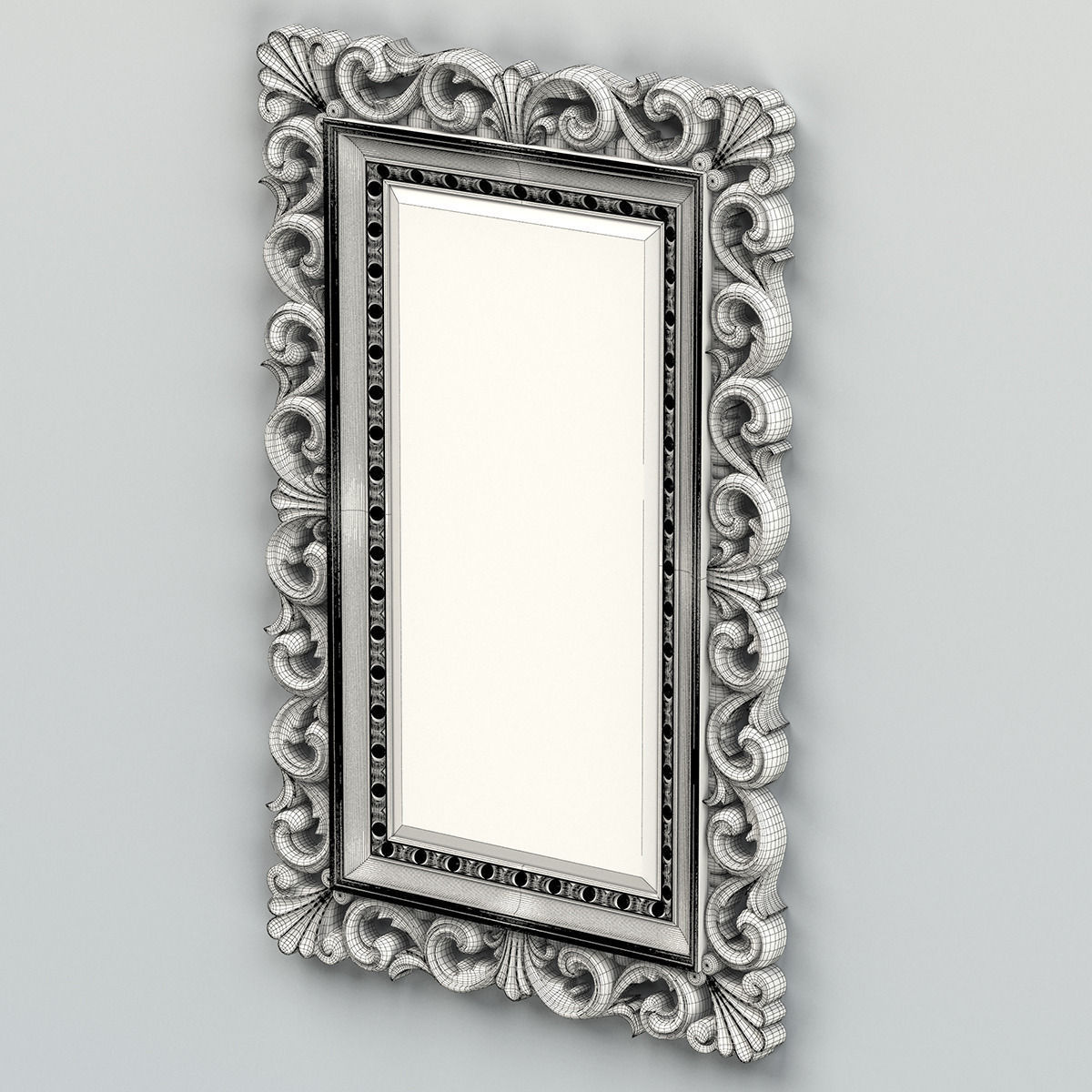 Rectangle mirror frame 010 3D model_7