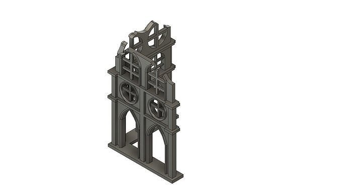 Damaged Gothic wall 3D print model