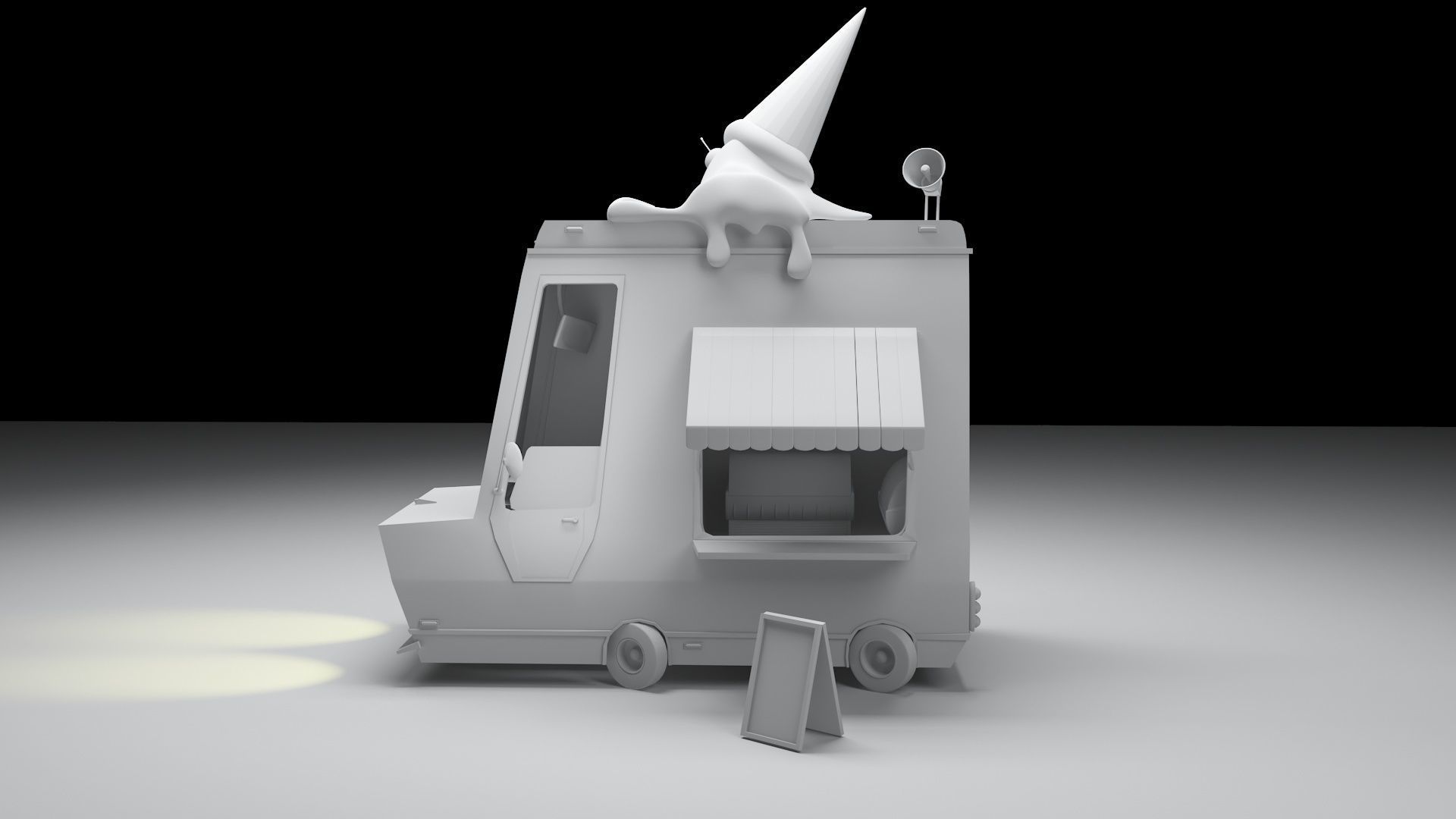 ice cream car  Low-poly 3D model_4