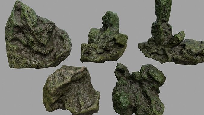Rock Set Low-poly 3D model
