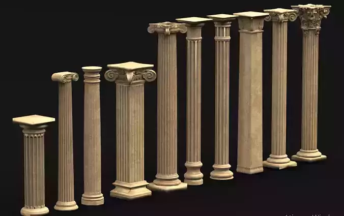 Pack Columns Collection 3d model 3D print model