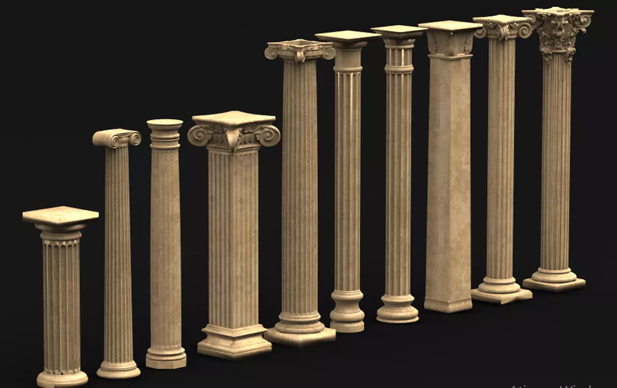 Pack Columns Collection 3d model 3D print model_0