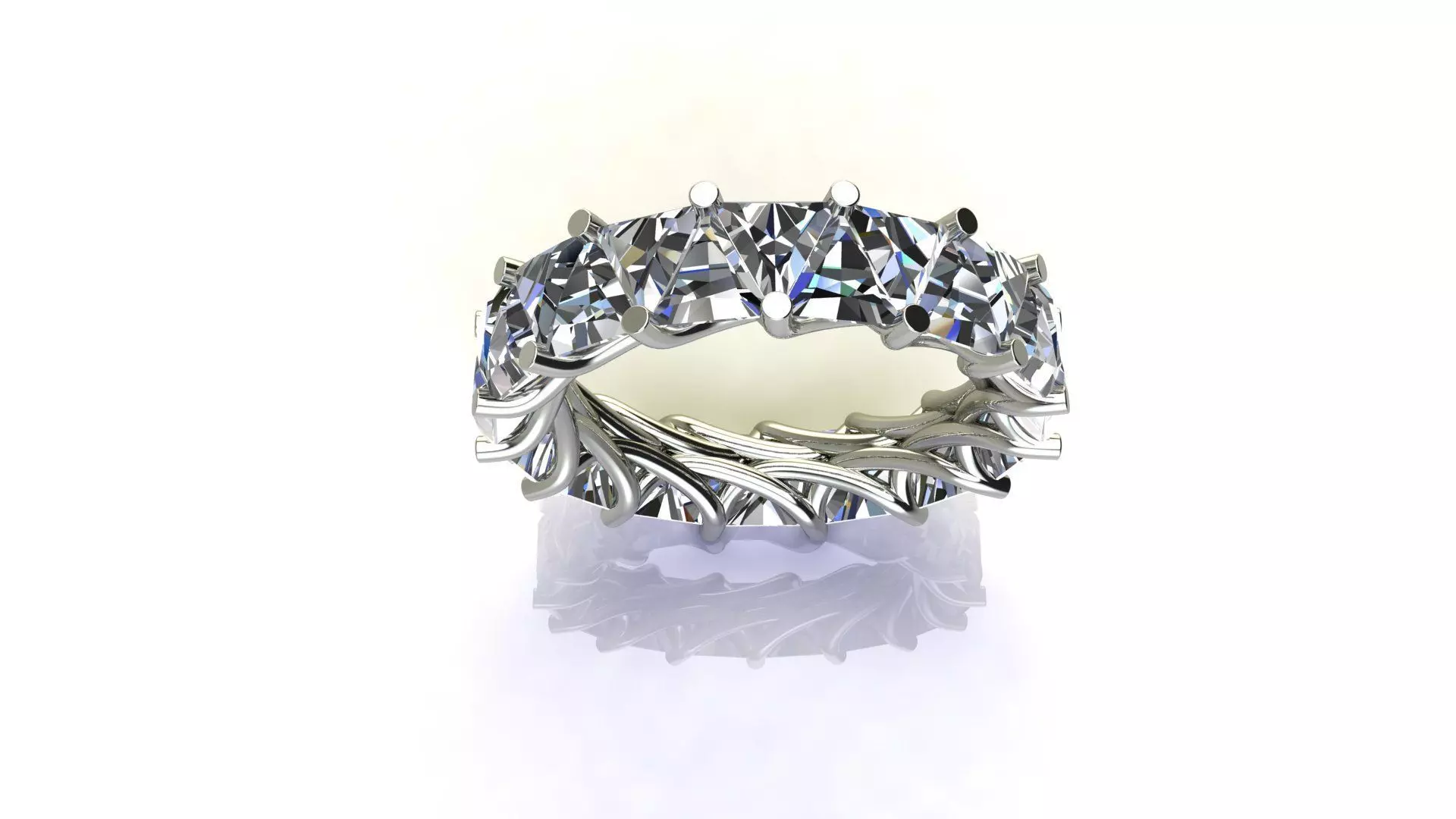 Ring-1 The luxury female ring with gem wedding 3D print model