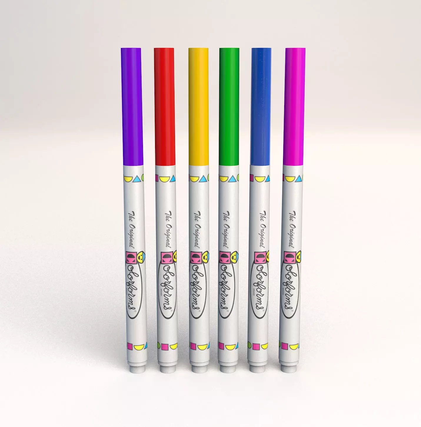 Thin Branded Magic Markers Free 3D model