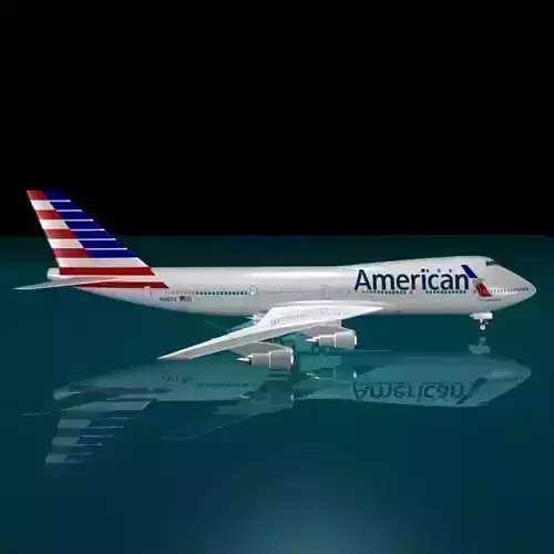American Airlines 747-123 New logo