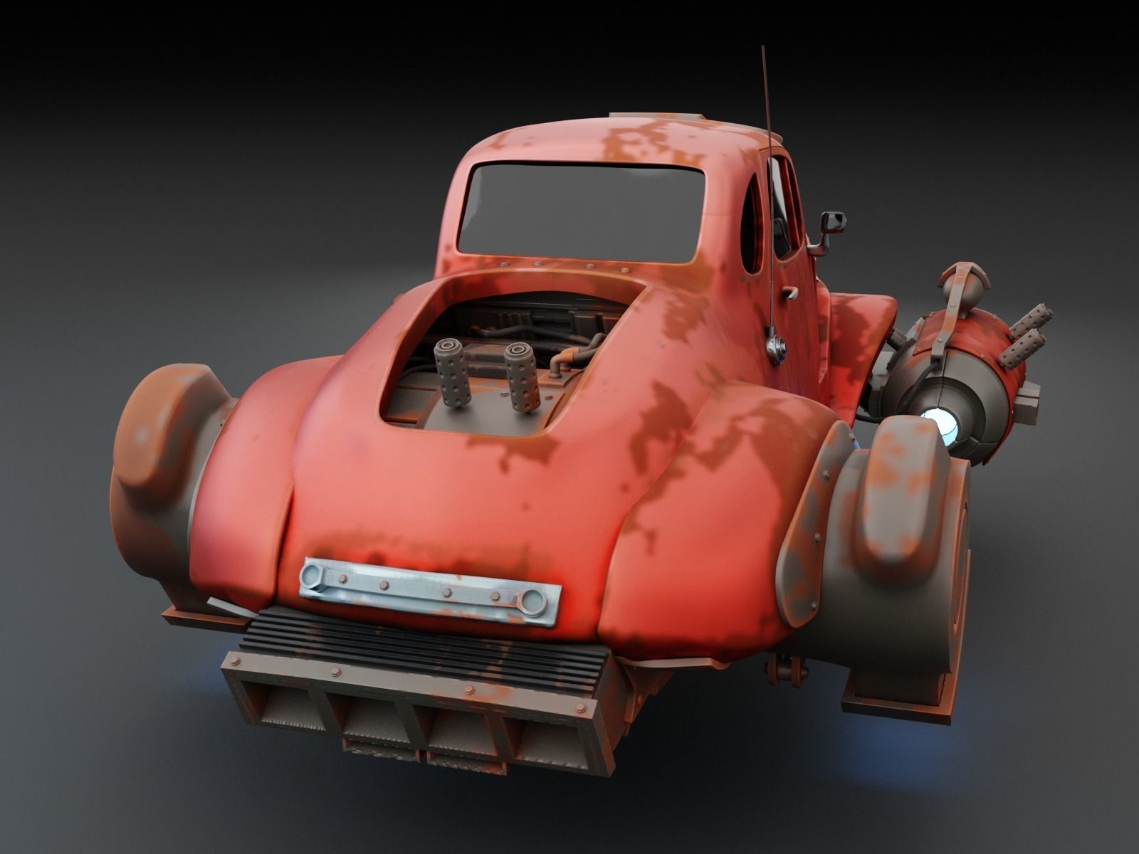 Stylized old car version 3D model_2