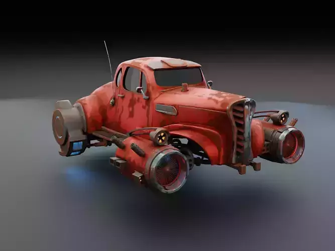 Stylized old car version 3D model
