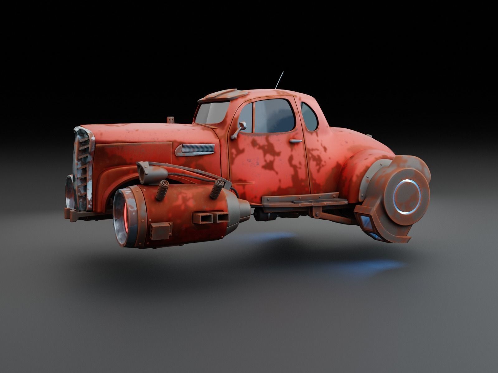 Stylized old car version 3D model_1