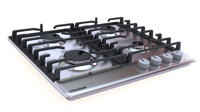 Gas hob Low-poly 3D model 7