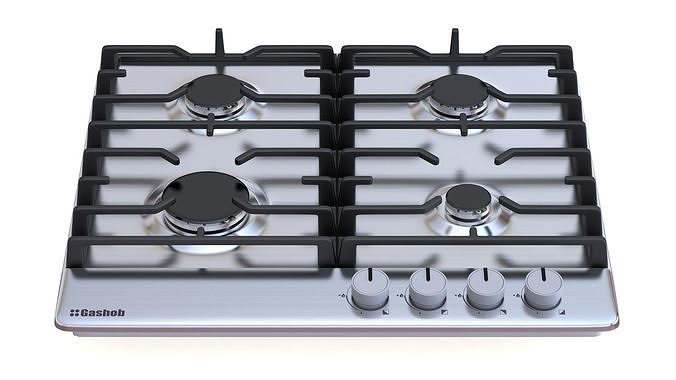 Gas hob Low-poly 3D model