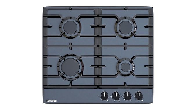 Gas hob Low-poly 3D model 6