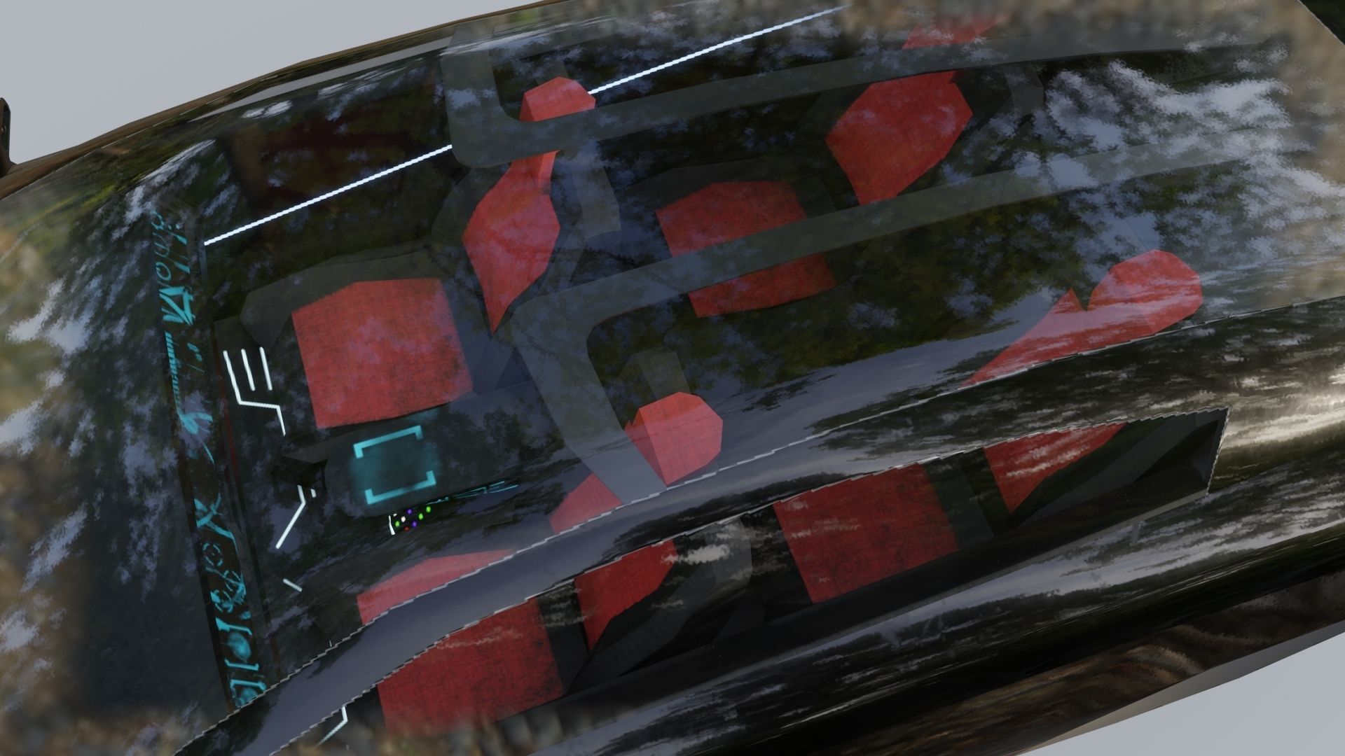 Affekta X2 Sci-Fi concept car CYBER FUTURISTIC Low-poly PBR Low-poly 3D model_4