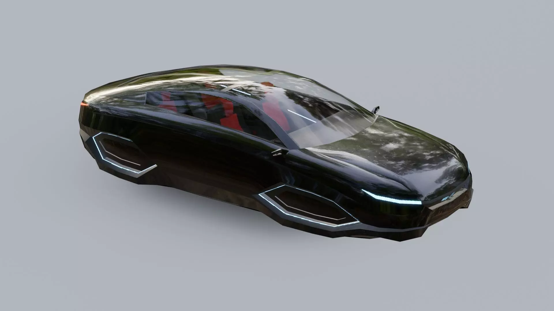 Affekta X2 Sci-Fi concept car CYBER FUTURISTIC Low-poly PBR Low-poly 3D model_0