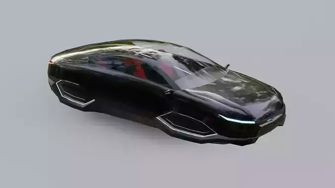 Affekta X2 Sci-Fi concept car CYBER FUTURISTIC Low-poly PBR Low-poly 3D model