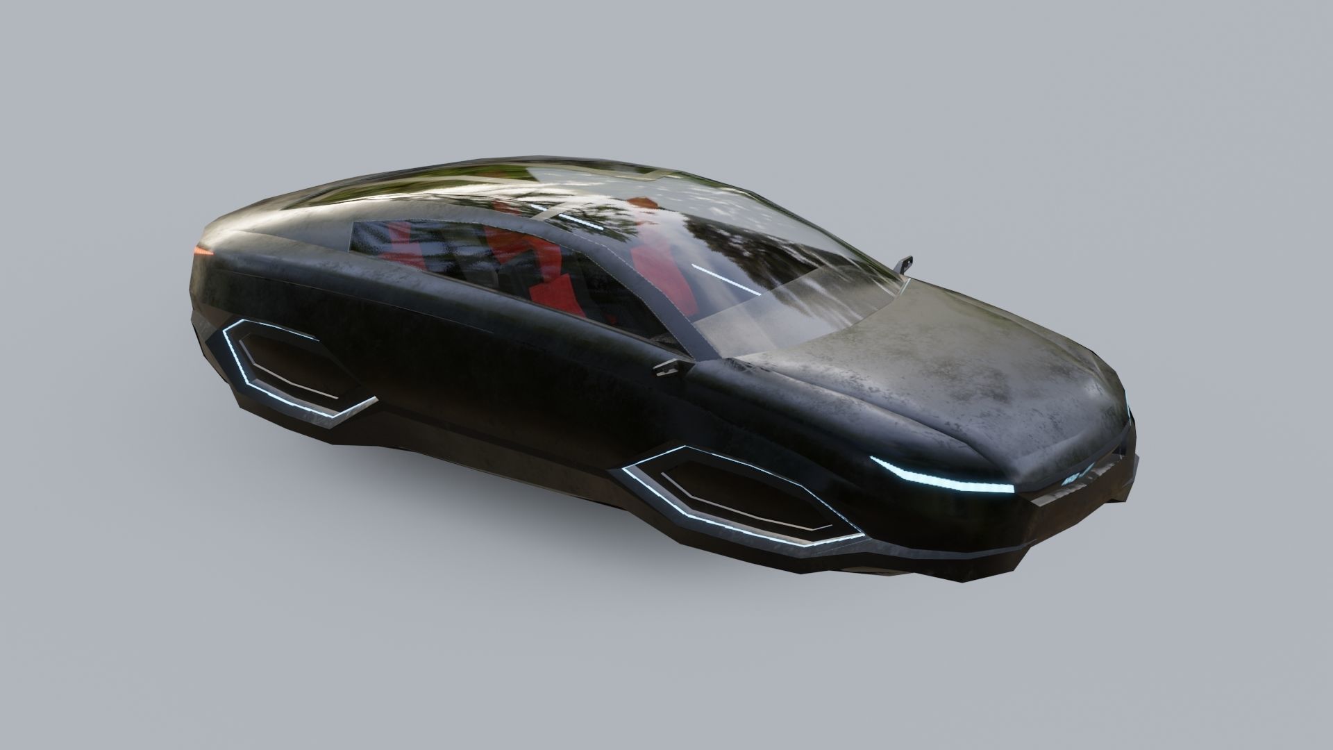 Affekta X2 Sci-Fi concept car CYBER FUTURISTIC Low-poly PBR Low-poly 3D model_1