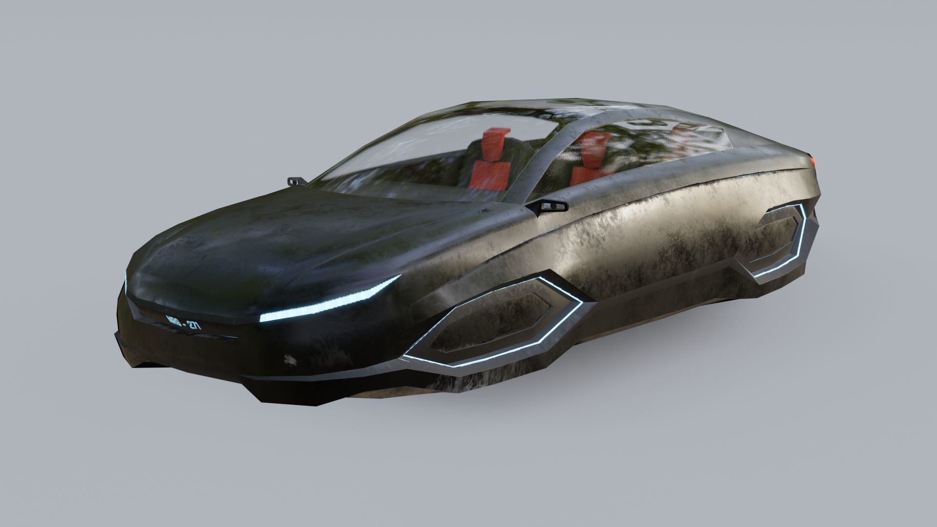 Affekta X2 Sci-Fi concept car CYBER FUTURISTIC Low-poly PBR Low-poly 3D model_3