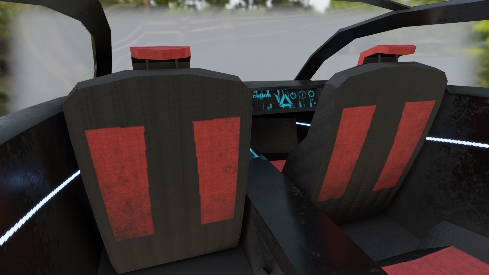 Affekta X2 Sci-Fi concept car CYBER FUTURISTIC Low-poly PBR Low-poly 3D model_15