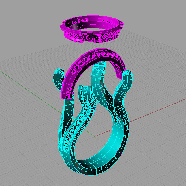 Beatiful Diamond round Engagement ring Solitaire  Anello ca04 3D print model_3