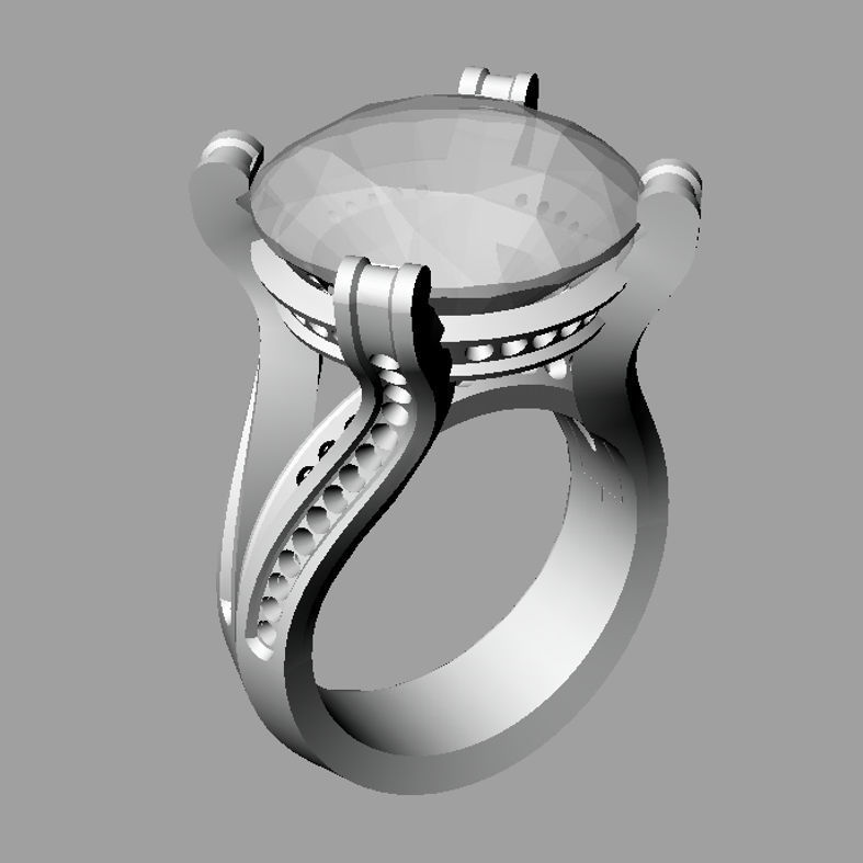 Beatiful Diamond round Engagement ring Solitaire  Anello ca04 3D print model_4