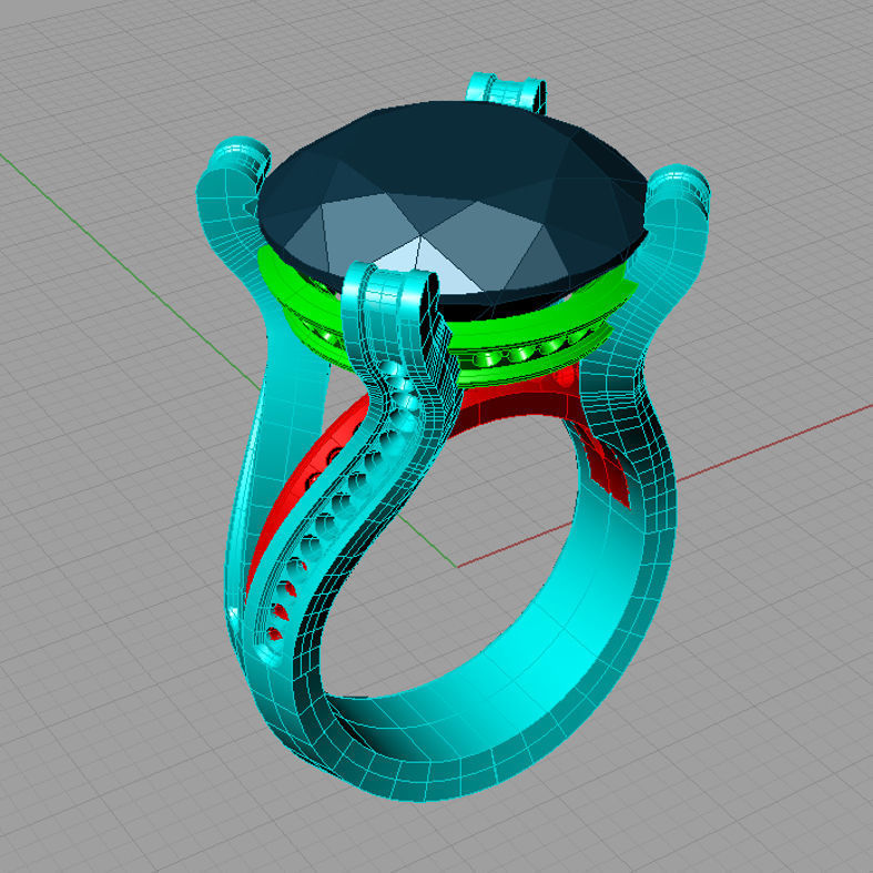 Beatiful Diamond round Engagement ring Solitaire  Anello ca04 3D print model_1