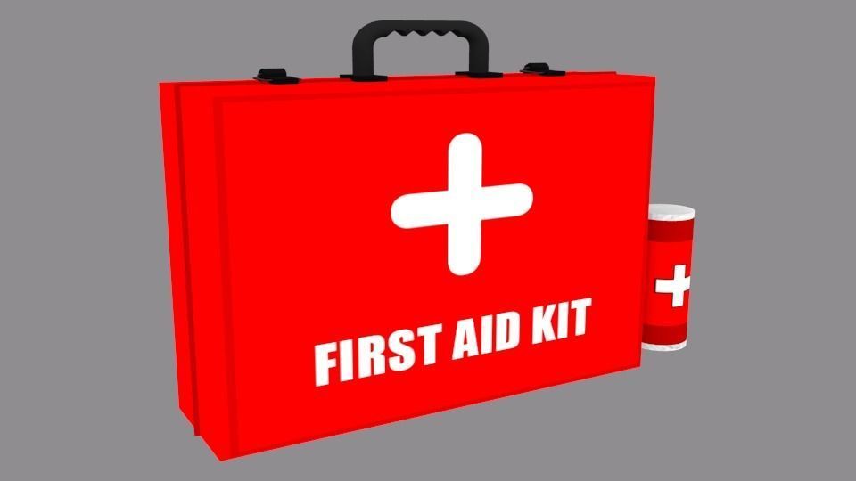 First Aid Kit and Bandage Low-poly 3D model_2